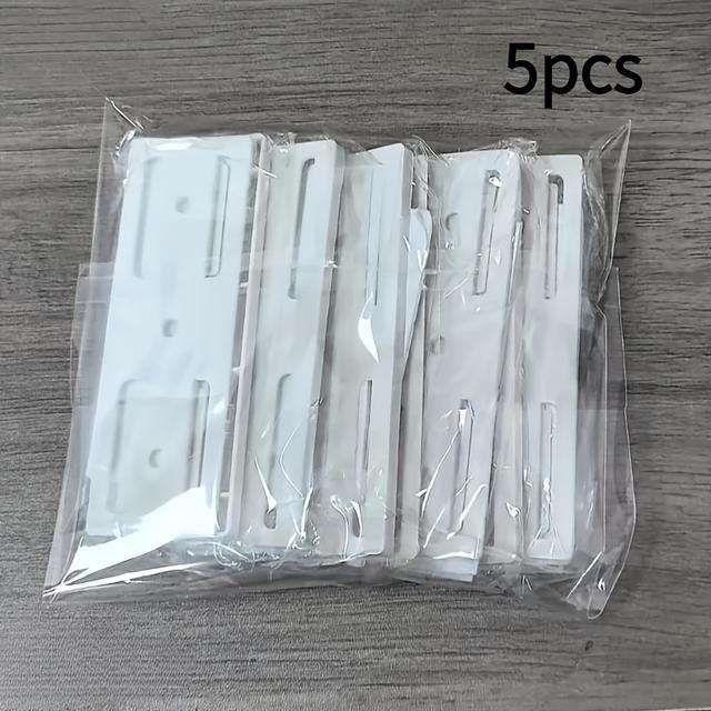 TEMU Set Of 5 Plastic Wall-mounted Power Strip Organizers - No Drilling Required, Detachable Holder For Placing Routers, Remote Controls, And Cables, Utility Racks