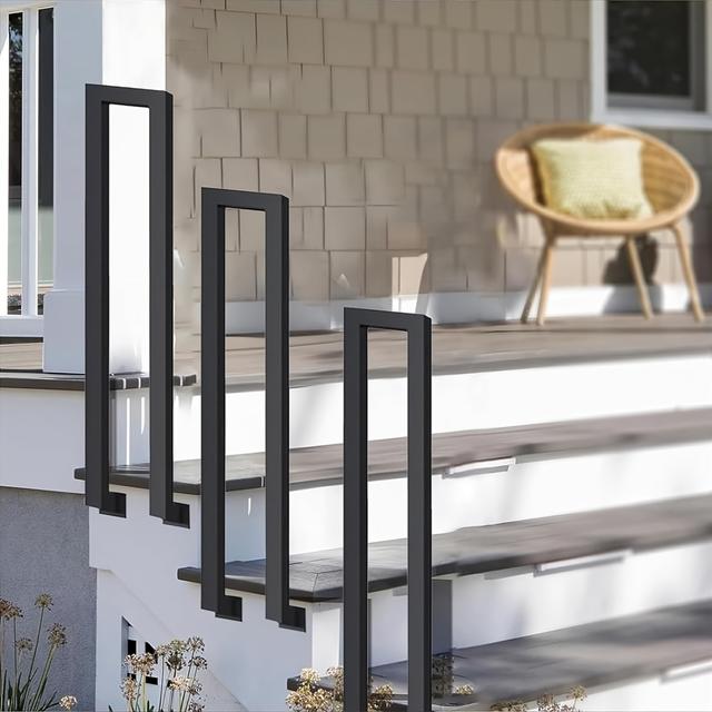 TEMU Stair Railing Outside, Handrail Black, Railing Outside, U-shaped Stair Railing Inside, Handrail Staircase, Railing Staircase, For Corridors Flats Railing