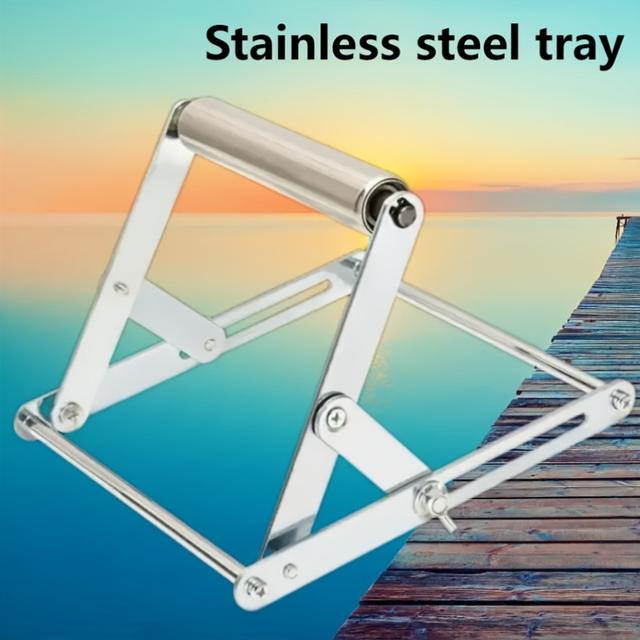 TEMU 조절 가능한 스테인레스 스틸 접이식 재료 지원 랙, 롤러 포함, 수평 긴 스페인 작업대 클램프, 201 스테인레스 스틸 구조, 테이블 사우에 조절 가능한 롤러 포함, 목공