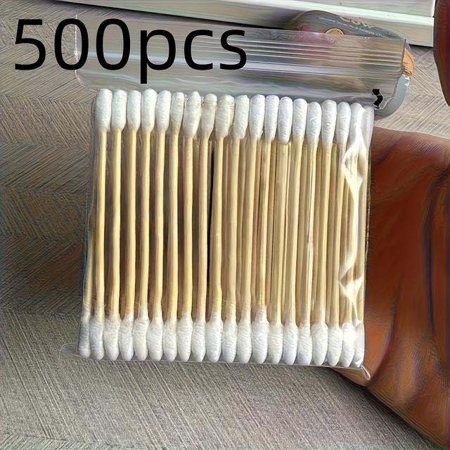 TEMU 500pcs Of Double-headed Swabs Without Parabens, Suitable For Gentle Ear Cleaning (christmas And New Year)