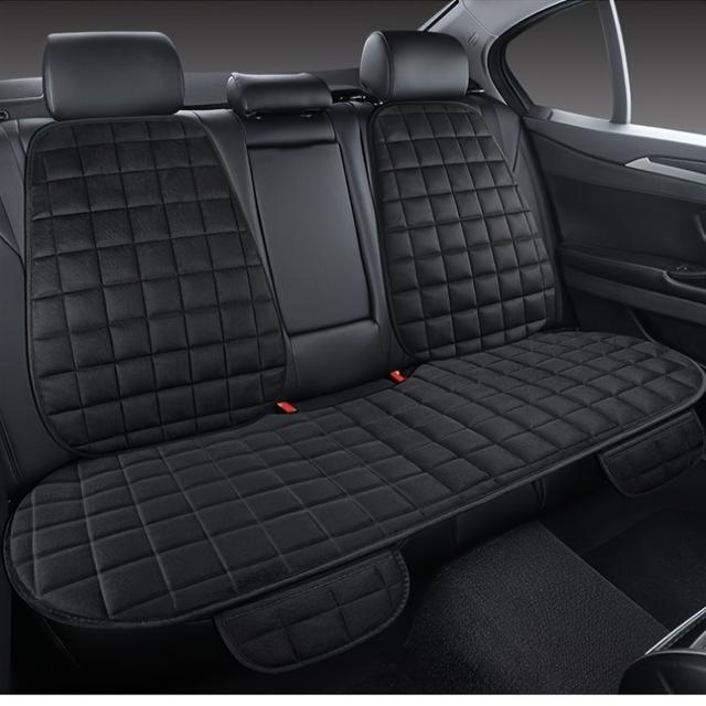 TEMU Plush Car Seat Cushion With Backrest And Breathable Protective Pad, Suitable For Car And Rear Seat Support.