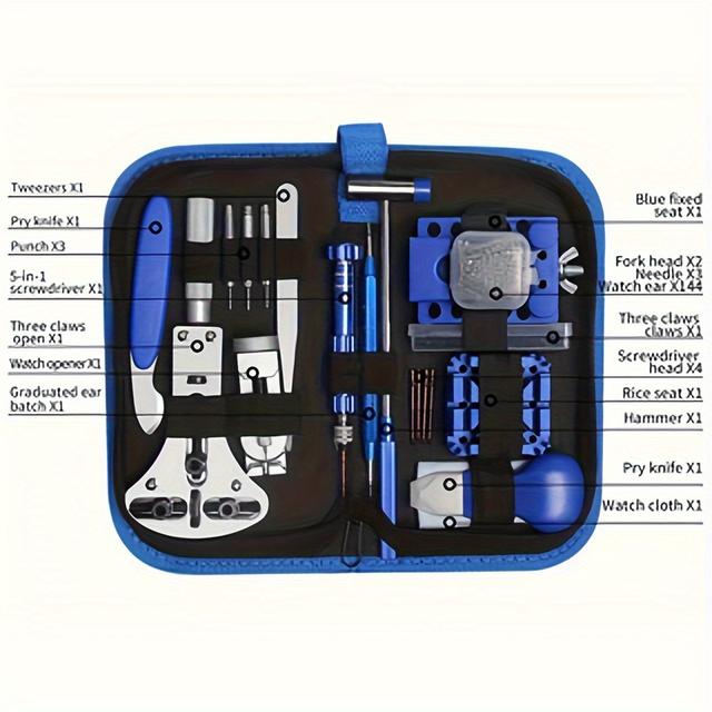 TEMU 208pcs Watch Repair Tool Kit, Professional Watch Repair Tool, Watch Replacement Tool Kit, Professional Spring Bar Tool Set, Watch Band Link Pin Tool Set With Carrying Case