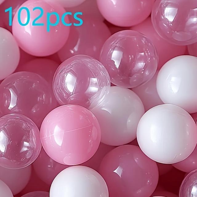 TEMU 102 szt. piłeczek do pływania Ocean Balls, idealne do basenów dla dzieci, na urodziny, dekoracje świąteczne i imprezy w stylu Baby Pink, z różowo-białymi piłeczkami Ocean Balls