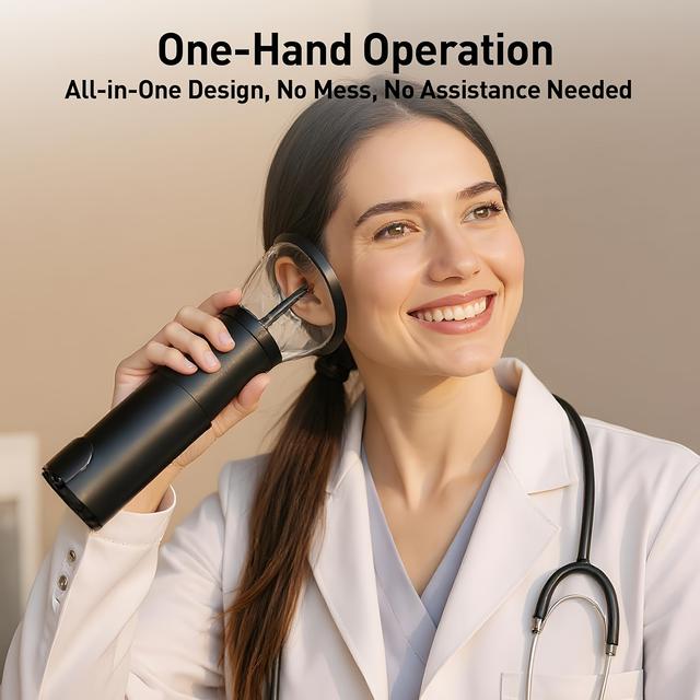 TEMU Water Powered Ear Wax Removal Tool, Safe Electric Ear Cleaner With Temperature Sensor & Integrated Water Tank, Gentle Irrigation System For Effective Flushing, Christmas Gift For Women And Man