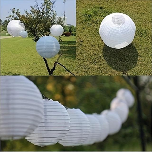 TEMU 10pcs 8inch (20cm) Holiday Banquet Paper Lanterns White