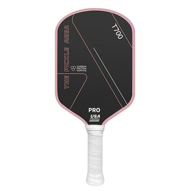 TEMU High-quality Lightweight T700 Carbon Fiber Pickleball Paddle Grain Matte Surface For Strong , In Multiple Colors - Ideal For Beginners And Advanced Players