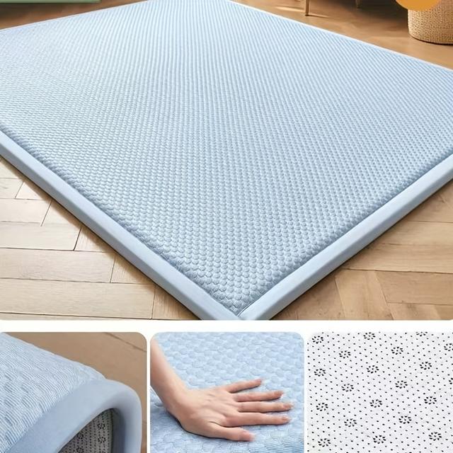 TEMU クールな薄型マットレス - 通気性のある軽量折りたたみ式、寮・自宅・ホテル用 - 耐久性に優れた洗濯機対応、シンプルなデザイン、簡単収納、夏用ベッドマットレス