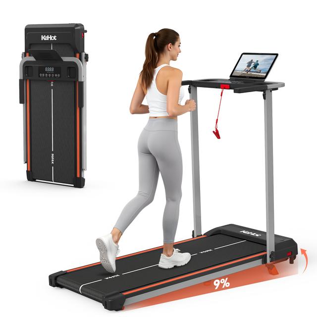 TEMU Kehot Home Treadmill With App, 1-12km/h Running Machine With Led Display, & Compatible, 100kg Capacity, Compact Fitness Treadmill, Without Battery