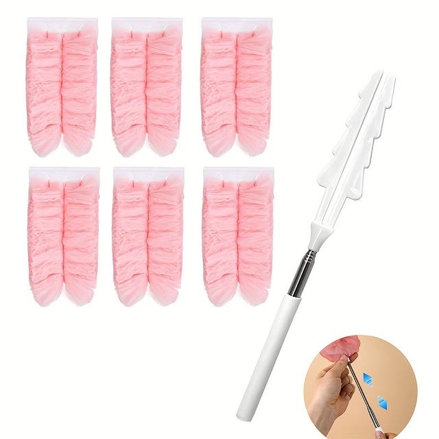 TEMU Zestaw 6/15 szt. Zmywaków do Kurzu z Wysuwaną Rączką i Elektrostatycznym Usuwaniem Kurzu - Jednorazowa Włóknina do Skutecznego Odkurzania Samochodów, Mebli, Kuchni i Sypialni