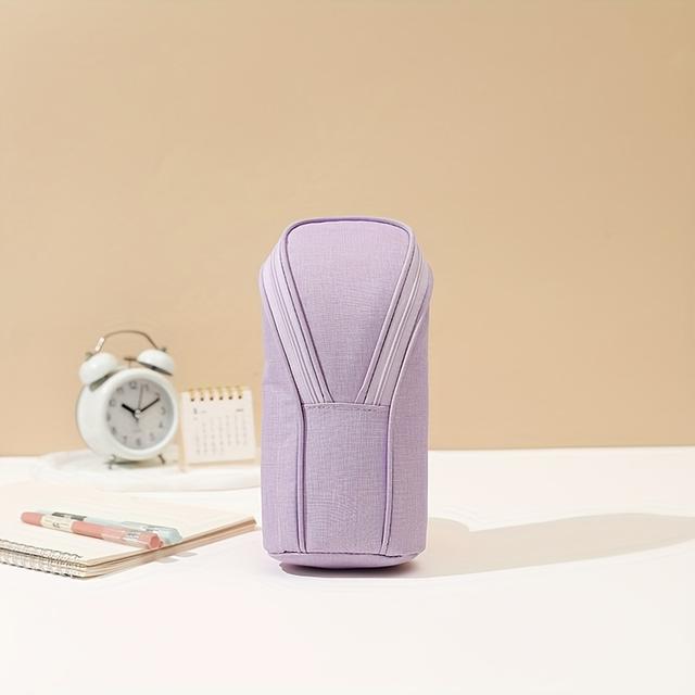 TEMU 새로운 스탠딩 필통, 휴대용 문구 가방, 대용량 연필 홀더, 여행 화장품 정리함, 펜 및 마커 보관함, 메이크업 파우치, 사무실 데스크 오거나이저, 세탁 가능한 학용품 선물 세트