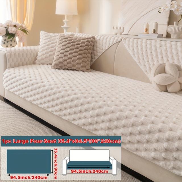 TEMU . Honigwaben Plüsch Bequemes Sofakissen, Warmer und Atmungsaktiver Sofabezug, Schlichtes Modernes Design, Haustierfreundlicher Sofabezug - Warmes Gitter