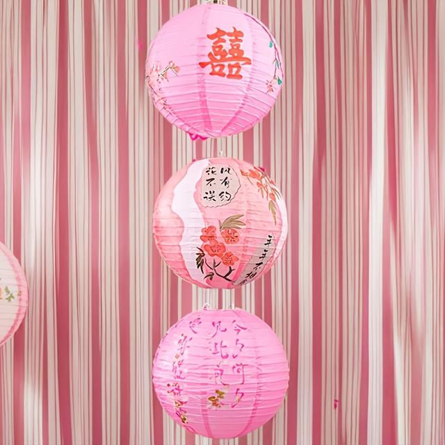 TEMU Traditional Chinese Paper Lantern Decorations For Weddings During Festival, A Romantic Atmosphere In The With Trendy Lantern Arrangements
