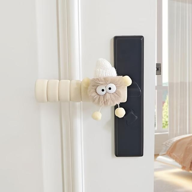TEMU [2개입] 귀여운 플러시 도어 핸들 커버, 두꺼운 디자인으로 충돌 방지 및 정전기 방지 효과. 침실/창문 손잡이에 범용, 부드럽고 피부 친화적, 스크래치 방지. 사랑스럽고 힐링하는 미적 감각, 실용적이면서 매력적. 사려 깊은 선물로 좋습니다.