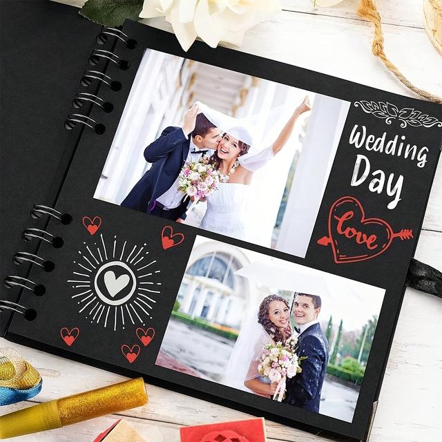 TEMU A Scrapbook Album With 60 Blank Pages, Made Of Paper, A Hardcover Scrapbook Suitable For Birthday And Holiday Gifts, Craft Projects, Family, Christmas, And Thanksgiving