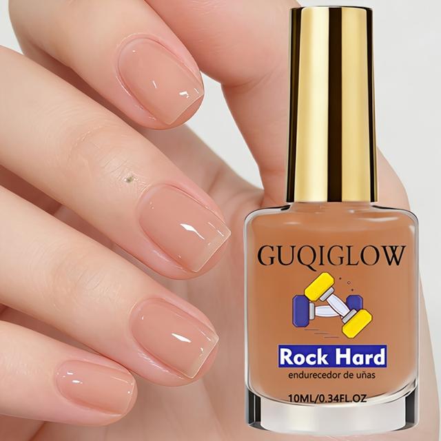 TEMU Professional Nail Hardener With Keratin Formula - Instant Dry & Strengthening For Weak, Thin, Nails - Milk Orange Polish, Salon-quality Nail Strengthener For Use Suitable For Care