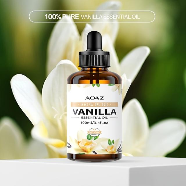 TEMU Aoaz Vanilla Essential Oil - Pure, Hypoallergenic Light Beige Care Light Beige Types, Moisturizing & Relaxing, Massage, Shower, - 100ml/3.4fl.oz, Ideal Christmas Gift, , Elegant Label Design,