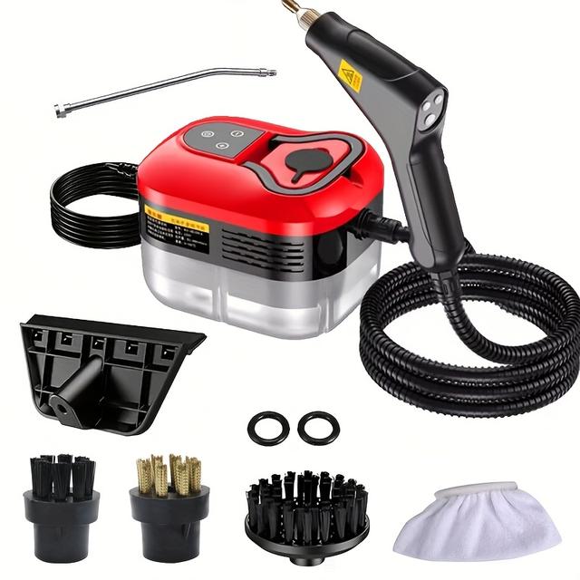 TEMU Portable Handheld Steam Cleaner With 6pcs Accessories, Touch Screen, 6 Levels Adjusting, 105℃/221℉ Deep Cleansing Steamer Wih 1200ml Water Tank For Sofa, Window Glass Kitchen Laundry Car