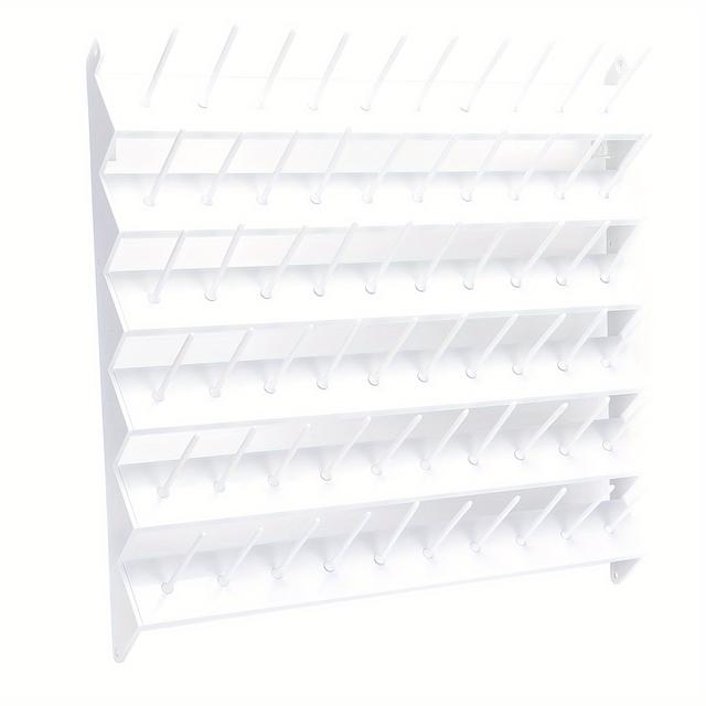 TEMU Falra szerelhető cérnatartó 60 orsóval, 60 tengelyes tároló + Műanyag anyag + Orsós hímzőcérna és ékszerek tárolására