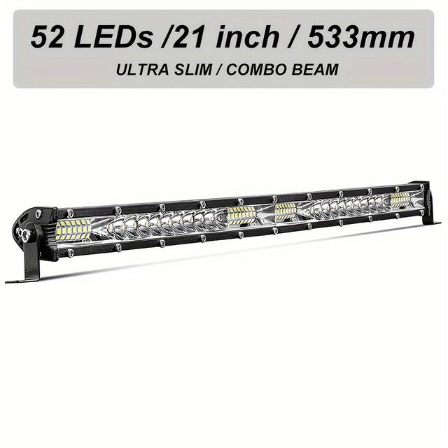 TEMU 10-inch And 20-inch Slim Led Light Bars With A Combo Beam, Designed For Off-, Suitable For Atvs, Suvs, Boats, And Lada Vehicles, Operating On 12v Or 24v, Without Battery