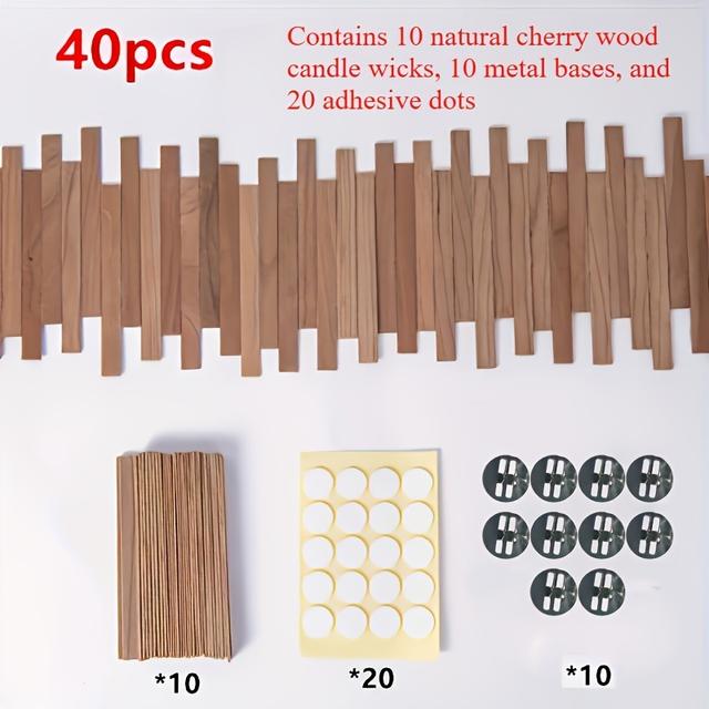 TEMU para Velas, de Madera , 5.1 x 0.5 Pulgadas con Soporte de Hierro para Hacer Velas DIY