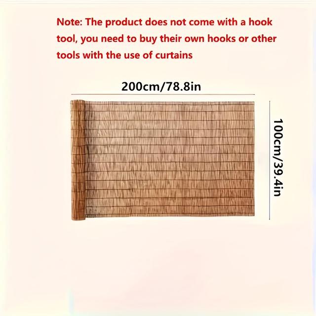 TEMU 2d Outdoor Privacy Shade - Blackout Curtains For Patio, Balcony, Garden, Poolside - Dark Brown Window Covering, All Season Decor, Rustic Style Divider Screen, Apartment Living Decor