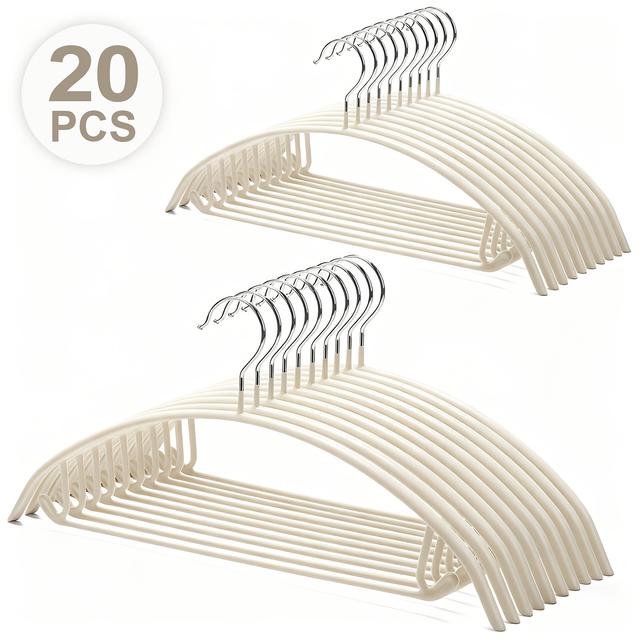 TEMU 20 Heavy-duty Half-circle Nano Clothes Hangers No Shoulder Protrusions Wipe Clean For Suit Hangers Organize Your Wardrobe Coat Hangers Enhance Visual Reliable Helper For Drying Clothes