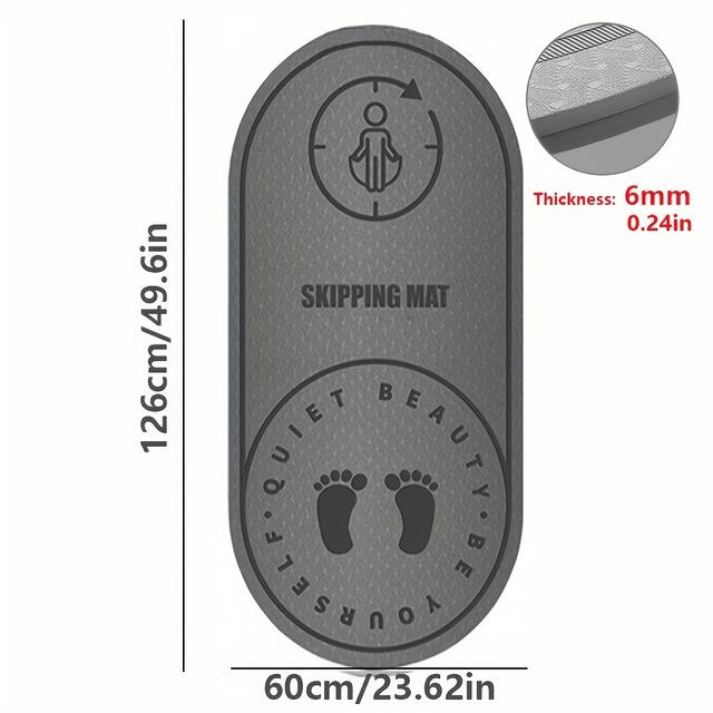 TEMU Tpe Jump Rope Mat With A Thickness Of 6mm/8mm - Durable Exercise Flooring That Absorbs Shock - Non-slip Surface For Rigorous Fitness Training And Body Workouts - Safeguards Floors, User-friendly