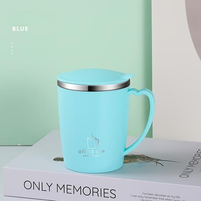 TEMU Portable 304 Stainless Steel Coffee Mug With Lid | High Aesthetic Value, Sealable, , Non-slip For Men And Women, Ideal For Household And Office Use