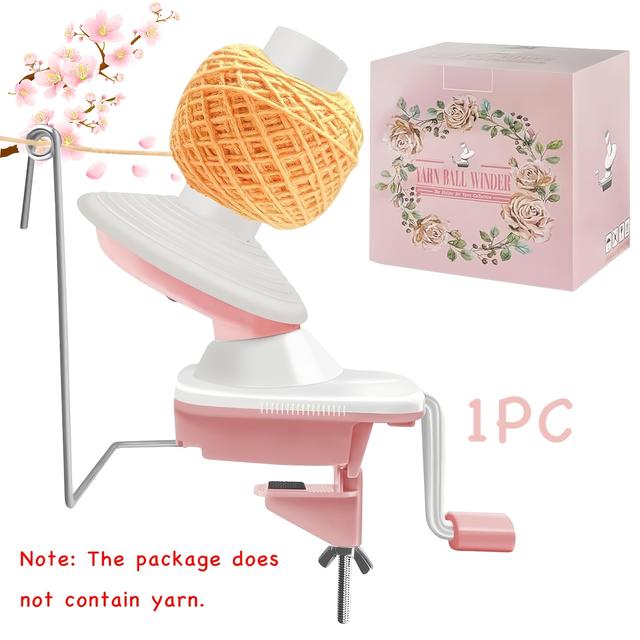 TEMU Enrollador de hilo manual | Rojo, Rosa, Morado - Fabricador de borlas desmontable, Adecuado para textiles domésticos, manualidades de tejido, plástico, No necesita electricidad