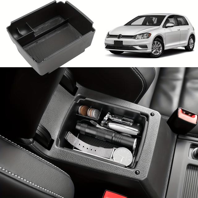 TEMU Scatola portaoggetti per VW Golf 7 Mk7 VII 5G R Bracciolo - Vassoio console per un interno auto organizzato