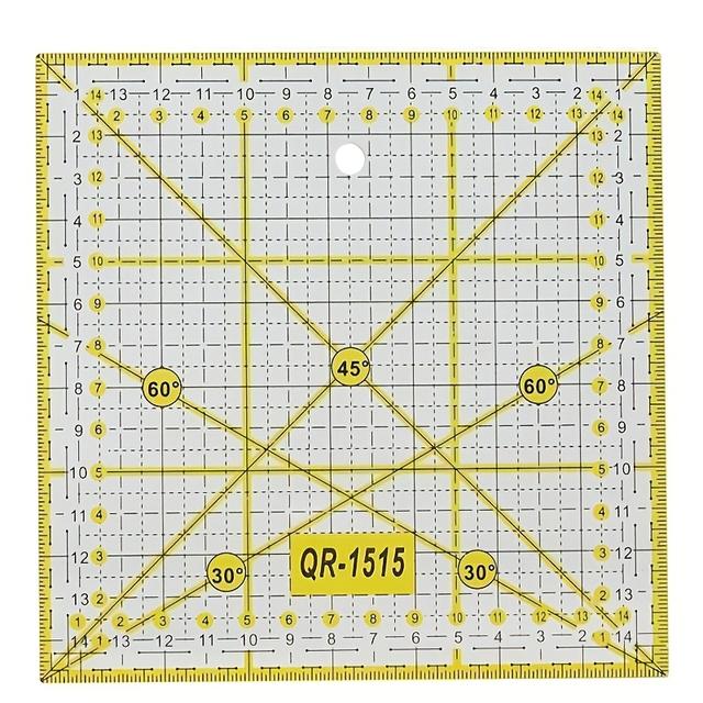 TEMU 1pc Régua de Costura Transparente - 5,91 polegadas X 5,91 polegadas para DIY e Quilting - Régua de Corte para , Corte de Tecido e de Diferentes Ângulos em Artesanato de Quilting
