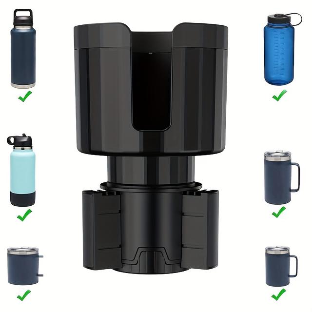 TEMU Enhanced Car Cup Holder Expansion Adapter Featuring An , Suitable For 14, 24, And 36-ounce Bottles And Mugs