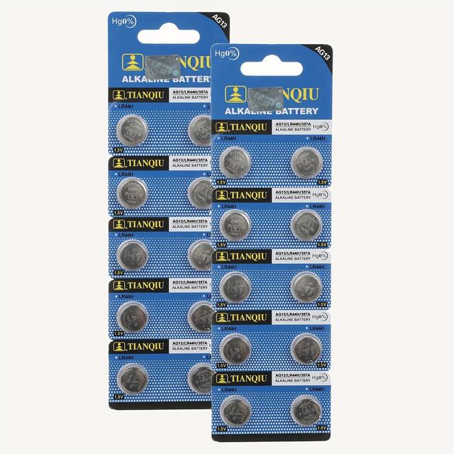 TEMU 20/40pcs Ag13/lr44h/357a/357/303//357a/l1154/a76/gpa76 Alkaline Button Batteries 1.5v, Suitable Equipment/blood Meters/thermometers/calipers/remote Game Consoles/electronic Watches