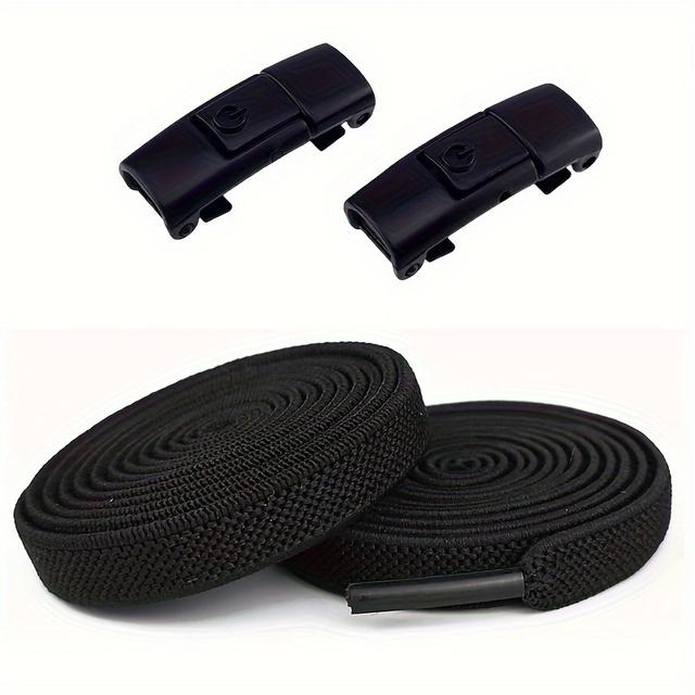 TEMU No-tie Elastic Shoelaces For - 1 Pair, Durable Polyester & Spandex, Sneaker Laces