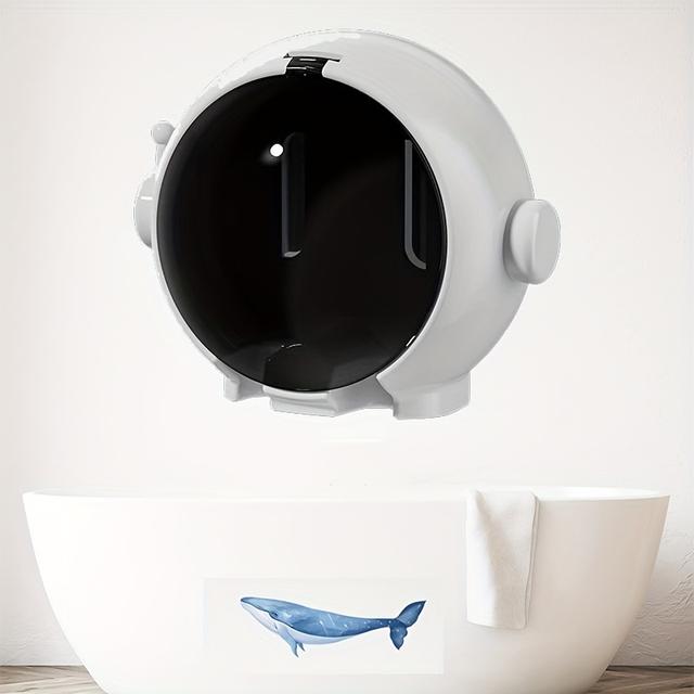 TEMU Praktischer, abgedeckter Zahnbürstenhalter für das Badezimmer, selbstklebendes, bohrfreies Zahnbürstenregal für Studentenwohnheime und Toiletten