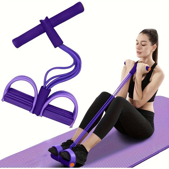 TEMU 6 Purple And 4 Pink Tubes Multifunctional Resistance Bands | Pvc Yoga Pedal Resistance Bands For Abdominal, Waist, Arm, Leg Stretching Exercises