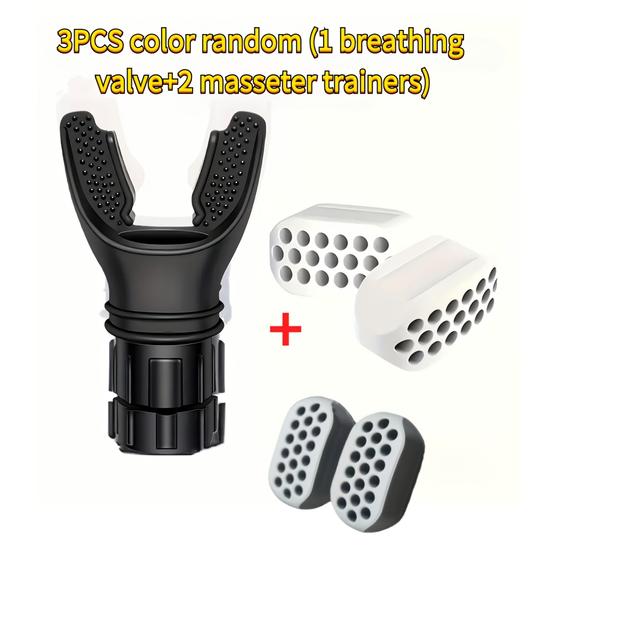 TEMU 3 قطع جهاز تنفس مع تدريب المقاومة - مدرب سعة الرئة القابل للتعديل، معدات تمارين الوجه لتمارين التنفس، تدريب الصوت وتحسين صحة الجهاز التنفسي - مناسب للرياضيين، المغنين، والمرضى