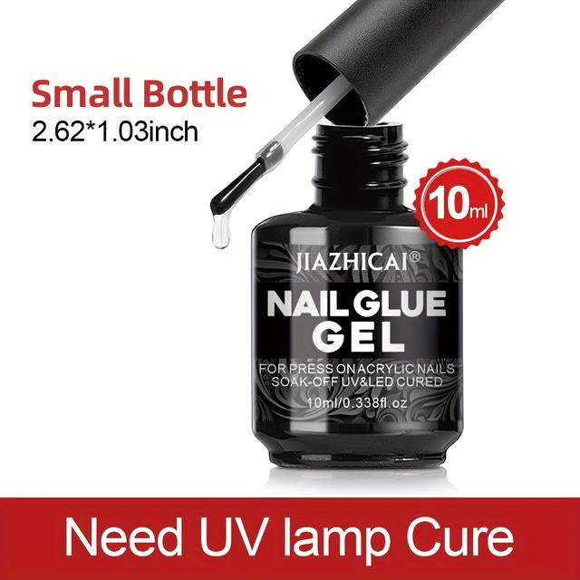 TEMU Nail Glue Gel, 10ml Each, Strong Adhesive For Acrylic And Fake Nails, Water Resistant, Clear Gel False Nails Adhesive Glue Long Lasting