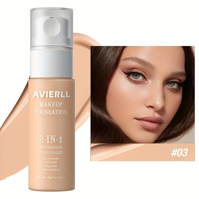 TEMU Kremowy Podkład i Korektor | Wodoodporny, Idealny do Makijażu Damskiego, Prezent na Walentynki, AVIERLL, 40g/1.41 oz, Średnie Krycie, Jasny do Jasnoksięży Odcień