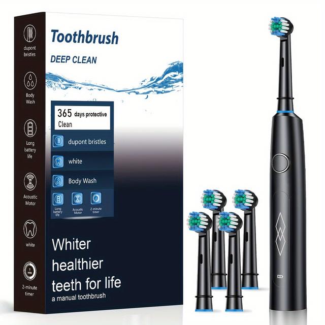 TEMU Intelligent Electric Toothbrush, Fully Automatic Deep Cleaning, Rechargeable Soft-bristled Toothbrush For Adults, Suitable For Men And Women, Dental Cleaner