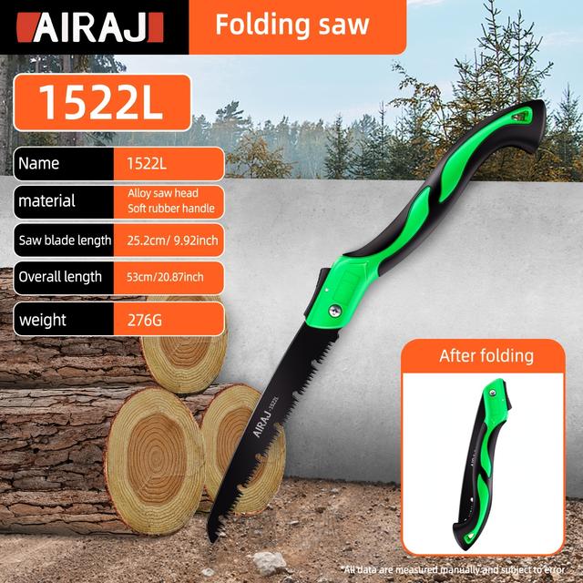 TEMU AIRAJ Sierra plegable industrial versátil, sierra de para árboles, sierras de para podar para camping, sierra de portátil para uso en exteriores, ideal para jardinería, carpintería y corte