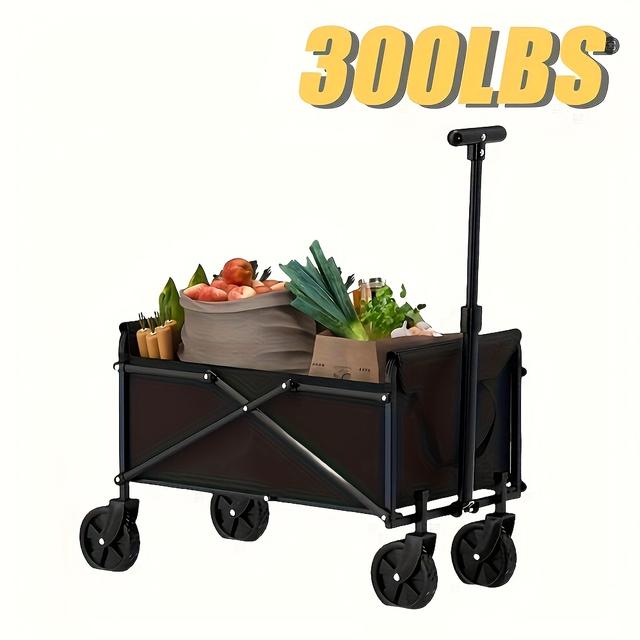 TEMU 1 Unit Of A Versatile Collapsible Cart Featuring Large 360° Wheels, Designed For And Ideal For Outdoor Activities Like Camping, Gardening, Sports, And Shopping