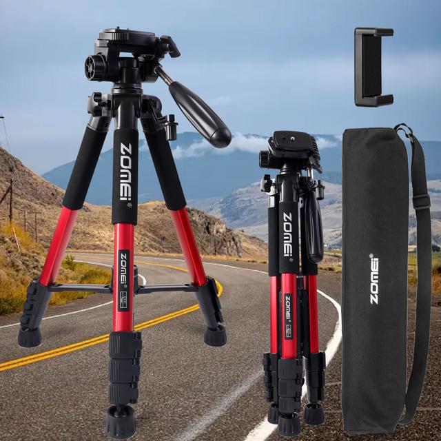 TEMU 55 Inch Mobile Camera Tripod, Aluminum Professional Heavy-duty Camera Tripod Holder, Slr Slr Camera Tripod With Portable Bag, Compatible With Most Mobile Phones