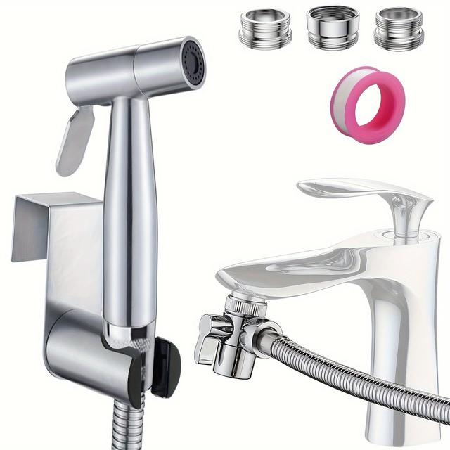 TEMU Toilet Bidet Sprayer - Includes Faucet Splitter, 59-inch Hose, And Installation For Kitchen Or Bathroom Sink