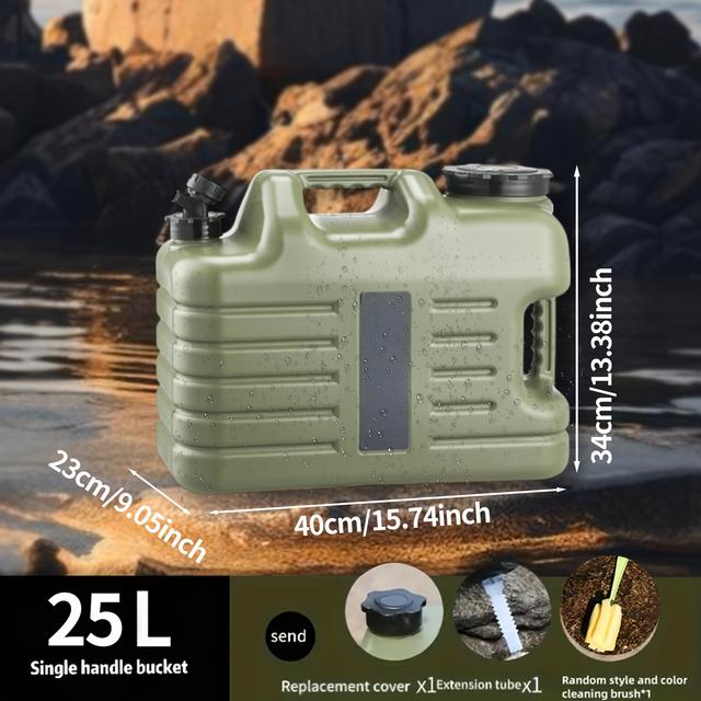 TEMU 1 stuk 5/10/11/12//25L Lekdichte Watercontainer, Draagbare Noodwatertank, Inclusief 1 Vervangend Deksel + 1 Verlengslang + 1 Schoonmaakborstel
