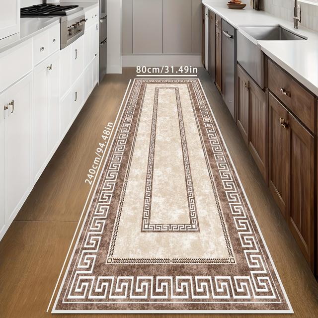 TEMU 1pc European Persian Ethnic Style Living Room Hallway Runner Rug, Balcony Entrance Mat, Soft Comfortable Bedroom Bedside Runner, Suitable For Laundry Room Home Decor Rug