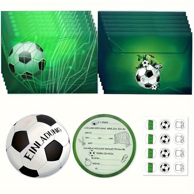 TEMU 12 Soccer Invitation Cards - Football Parties And Fan Appreciation Events