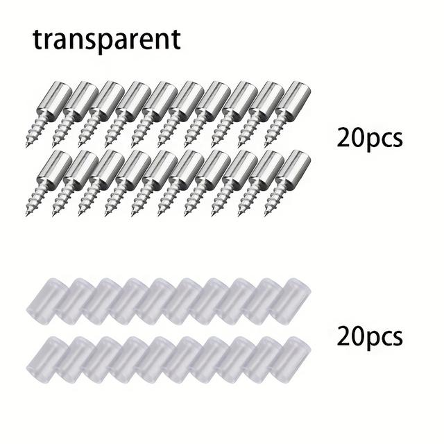 TEMU Juego de 40 Tornillos Autotaladrantes en - Clavos de Soporte Laminados Versátiles para Estantes, Armarios, Librerías y Más, , , Armarios de Vidrio