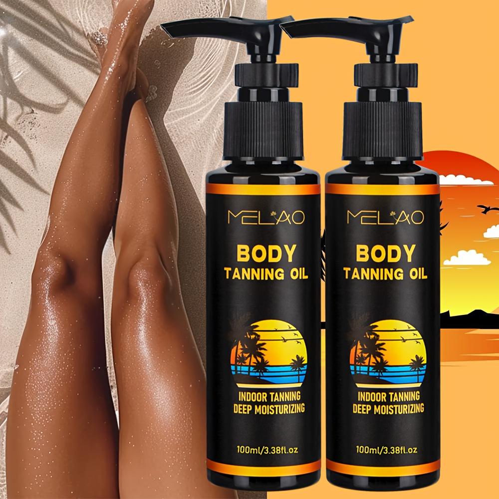 TEMU 2 Paquetes de Aceite Bronceador MELAO: Potenciación y Hidratación Ultra, Natural, Bronceado Sin Sol para Playa, Cuidado Corporal Unisex