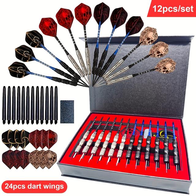 TEMU 12pcs/set And 6pcs/set Of 22g Professional Darts Gift Set - Aluminium Alloy Shafts And Pet - Perfect For Training And Tournaments!